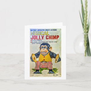 The Cymbal Monkey Sticker Card