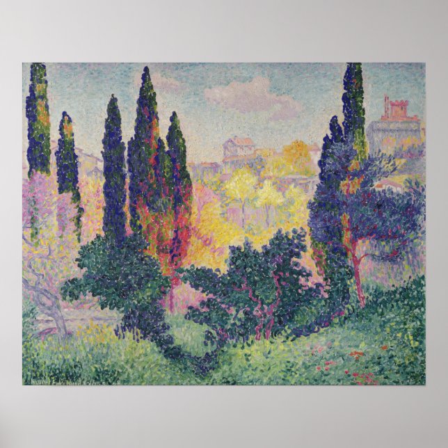 The Cypresses at Cagnes, 1908 Poster (Front)