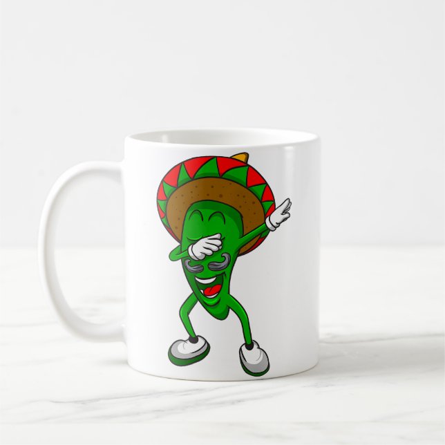 The Dabbing Chilli Pepper Mexican Food Coffee Mug (Left)
