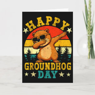 The dabbing groundhog lover vintage animal ground card