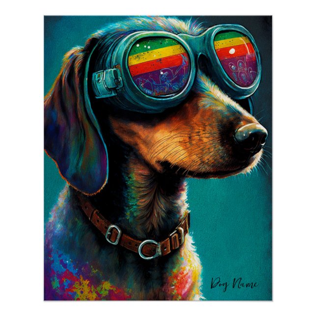 The Dachshund Dog With Sunglasses - Composition005 Poster (Front)