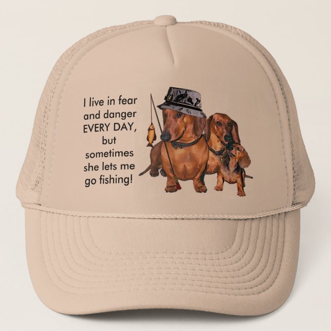 The Dachshund Fisherman Trucker Hat (Front)