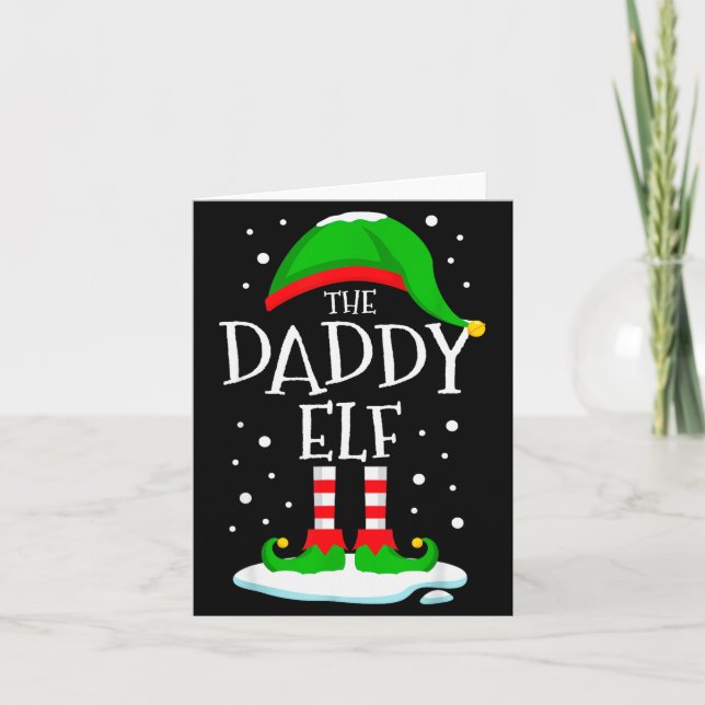 The Daddy Elf Christmas Family Matching Xmas Dad G Card (Front)