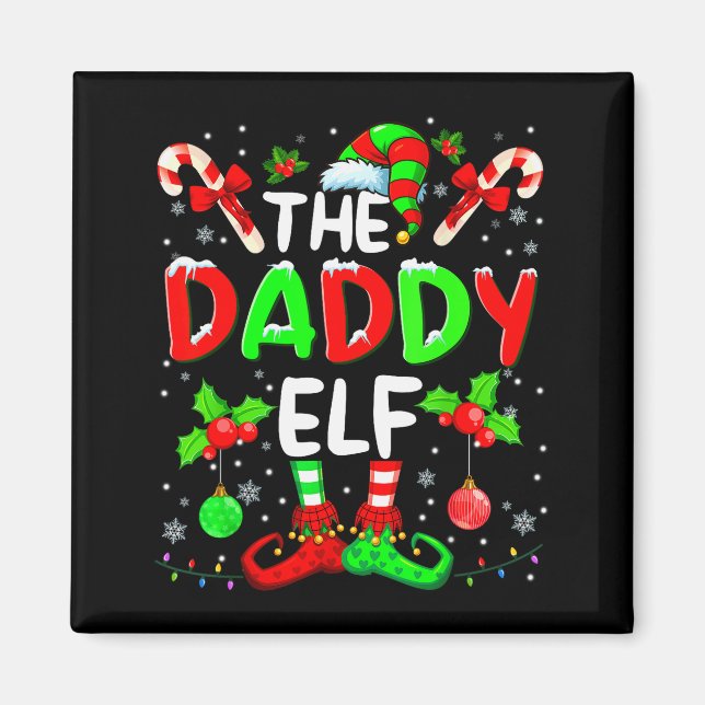 The Daddy Elf Costume Pajamas Pjs Christmas Xmas M Magnet (Front)