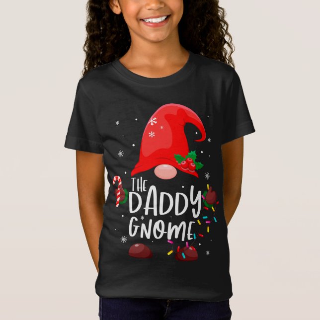 The Daddy Gnome Christmas Lights Matching Family P T-Shirt (Front)