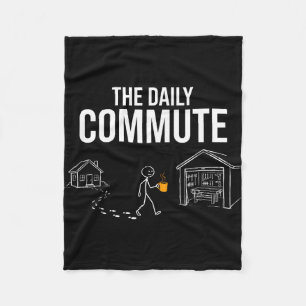 The daily commute funny woodworker carpenter humou fleece blanket