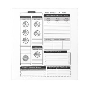 The Daily Detail Planner Spuport Page Notepad