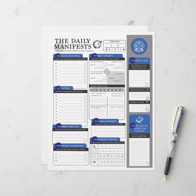 The Daily Manifests - Plans + Prayer Custom Letterhead (Front/Back In Situ)