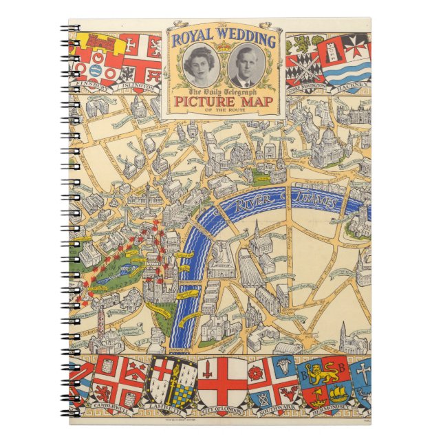 The Daily Telegraph Map of the Royal Wedding Route Notebook (Front)