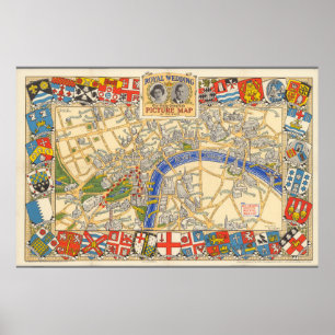 The Daily Telegraph Map of the Royal Wedding Route Poster