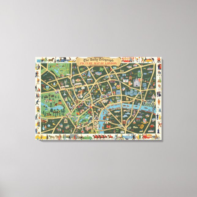 The Daily Telegraph Picture Map of London Canvas Print (Front)