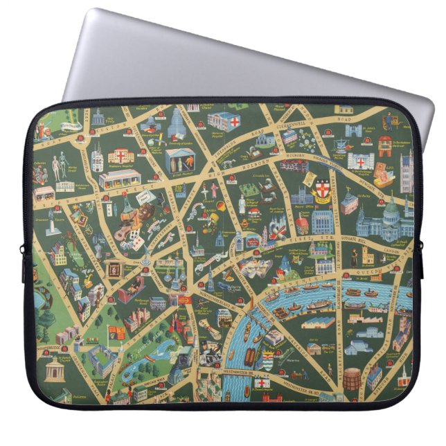 The Daily Telegraph Picture Map of London Laptop Sleeve (Front)