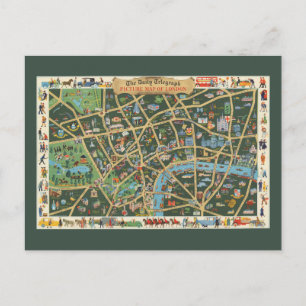 The Daily Telegraph Picture Map of London Postcard