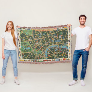 The Daily Telegraph Picture Map of London Throw Blanket