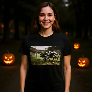 The Dairy Maid And The Ghost Halloween Painting T-Shirt