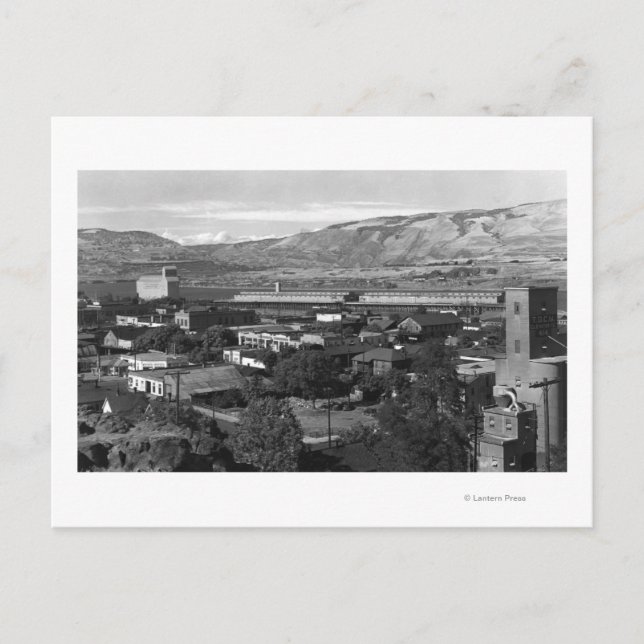 The Dalles, Oregon Dock View from 4th Street Postcard (Front)