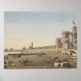 The Dam across the Nile, the building of the Aswan Poster
