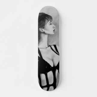 The Dame Original Art Portrait Drawing Skatedeck Skateboard