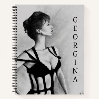 The Dame Sexy Woman Strapped Dress Portrait Art Notebook
