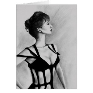 The Dame Woman Portrait Black & White Original Art
