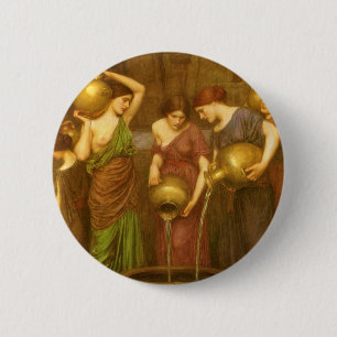 The Danaides by John William Waterhouse 6 Cm Round Badge