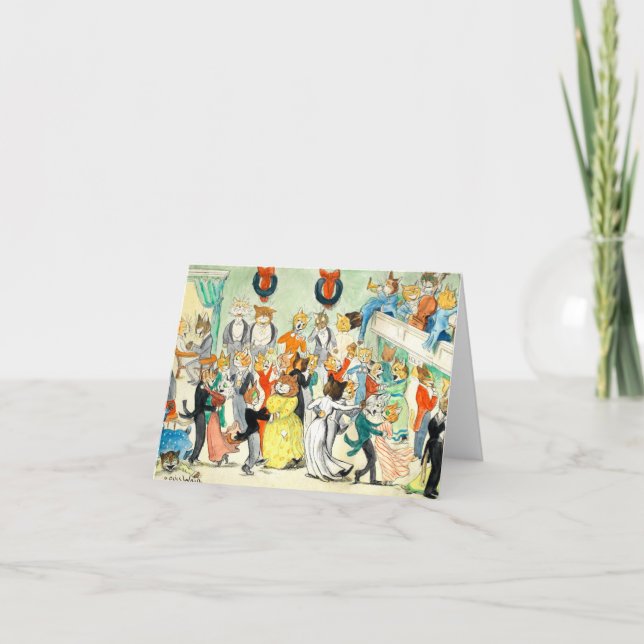 The Dance by Louis Wain Thank You Card (Front)