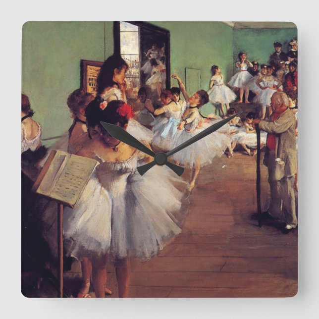 The Dance Class by Edgar Degas Square Wall Clock (Front)