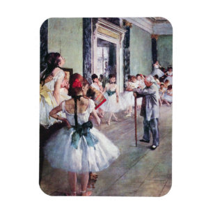 The Dance Class by Edgar Degas, Vintage Ballet Art Magnet
