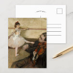 The Dance Lesson | Edgar Degas Postcard<br><div class="desc">The Dance Lesson (1879) by French impressionist artist Edgar Degas. Degas is famous for his pastel drawings and oil paintings. He was a master in depicting movement,  as can be seen in his many works of ballet dancers.

Use the design tools to add custom text or personalise the image.</div>