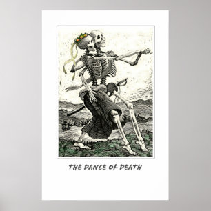 The Dance of Death Poster Print. Skeleton Skull