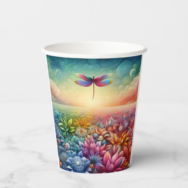 The Dance of Dragonfly Paper Cups (Back)