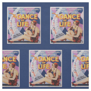 The Dance Of Life Vintage Dancer Poster Print Fabric