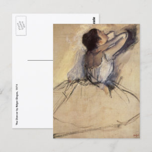 The Dancer by Edgar Degas, Vintage Ballerina Art Postcard