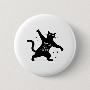 The Dancing Black Cat's Spooktacular Trick-or-Trea 6 Cm Round Badge