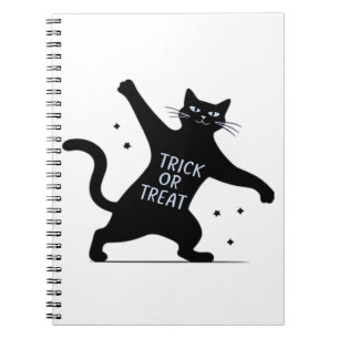 The Dancing Black Cat's Spooktacular Trick-or-Trea Notebook