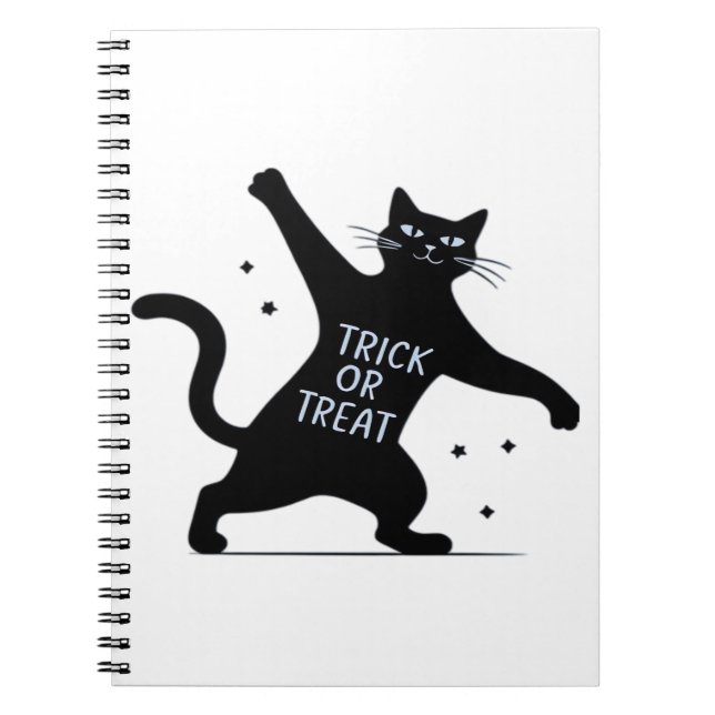 The Dancing Black Cat's Spooktacular Trick-or-Trea Notebook (Front)