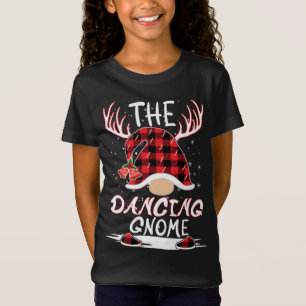 The Dancing Gnome Christmas Hat Reindeer Antlers M T-Shirt