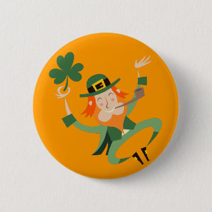 The Dancing Leprechaun 6 Cm Round Badge