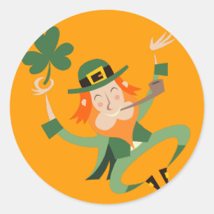 The Dancing Leprechaun Classic Round Sticker