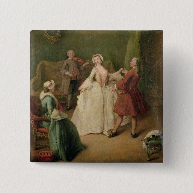 The Dancing Lesson 15 Cm Square Badge (Front)