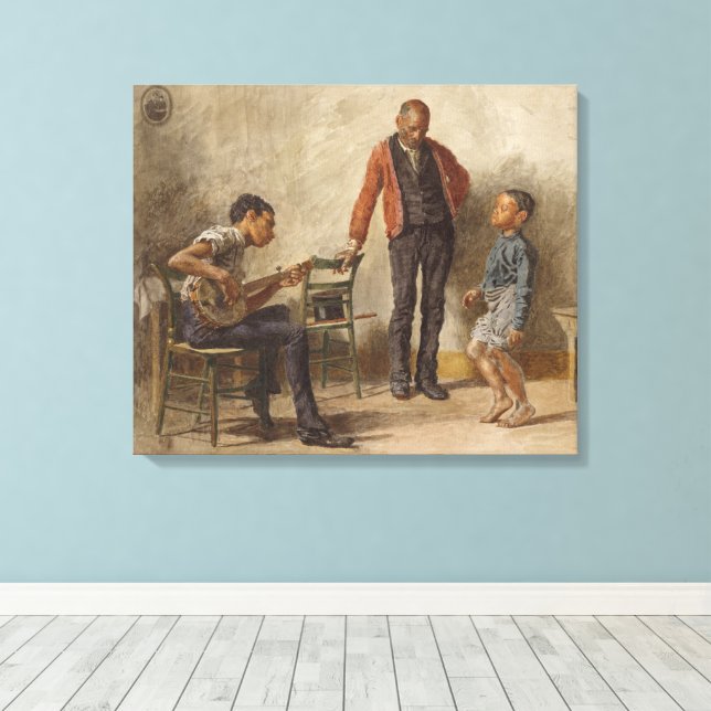 The Dancing Lesson by Thomas Eakins Canvas Print (Insitu(Wood Floor))