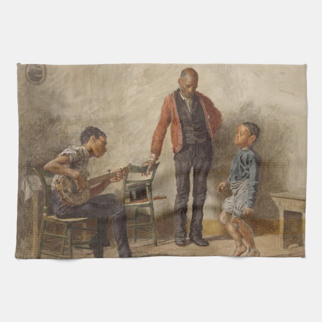 The Dancing Lesson by Thomas Eakins Tea Towel (Horizontal)