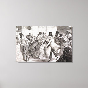 The Dancing Rooms, plate 3 of 'The Drunkard's Chil Canvas Print