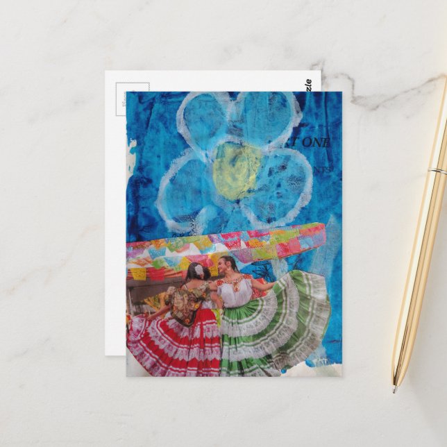 The Dancing Women Collage Postcard (Front/Back In Situ)