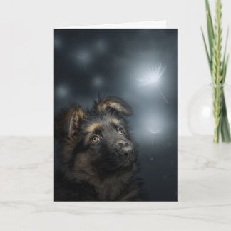 The dandelion German shepherd Folded Greeting Card