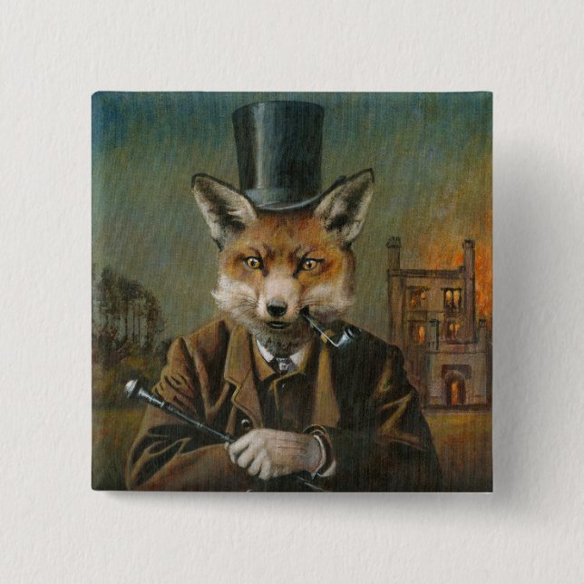 The Dapper Fox Badge Button (Front)