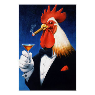 The Dapper Rooster   Funny Gentleman's Club Poster