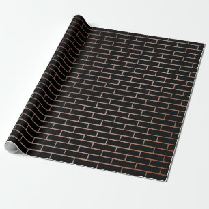 The dark black brick wall has a rough surface as a wrapping paper