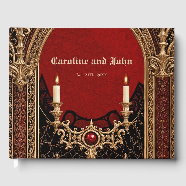 The dark elegance of the Gothic style.  Guest Book (Front)