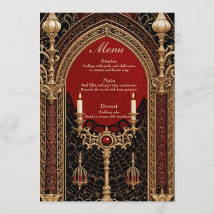 The dark elegance of the Gothic style. Menu